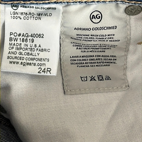 AG Adriano Goldschmied The Phoebe Vintage High Waisted Tapered leg Jeans - Sz 24 - Picture 9 of 9